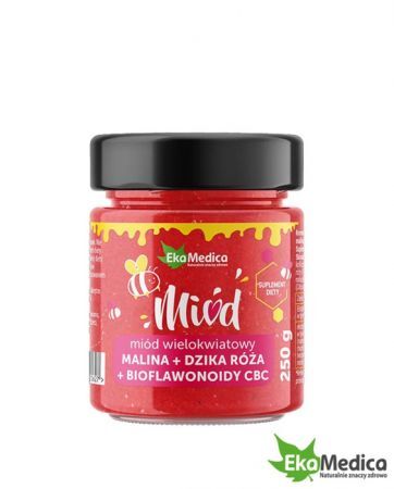 Miód wielokwiatowy z maliną, dziką różą i bioflawonoidami CBC