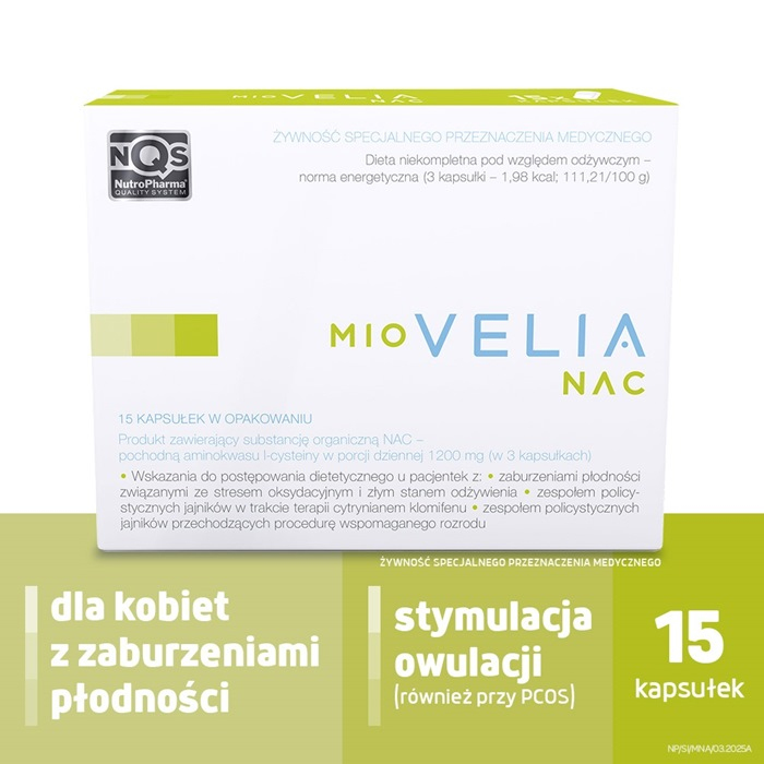 Miovelia NAC kapsułki dla kobiet na stymulację owulacji, 15 szt.