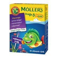 MOLLERS Omega 3 Rybki (smak malinowy) 36 żelków