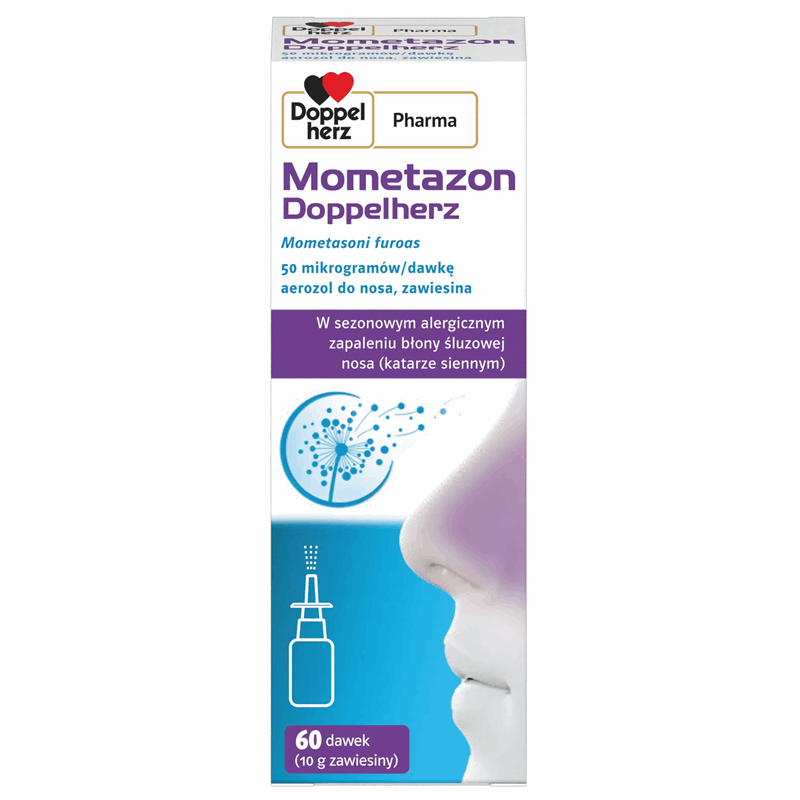 Mometazon Doppelherz 50 mcg/dawkę aerozol do nosa, 60 dawek