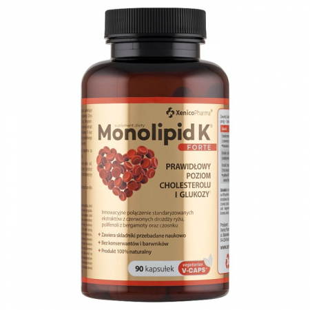Monolipid K Forte kapsułki na prawidłowy poziom cholesterolu, 90 szt.