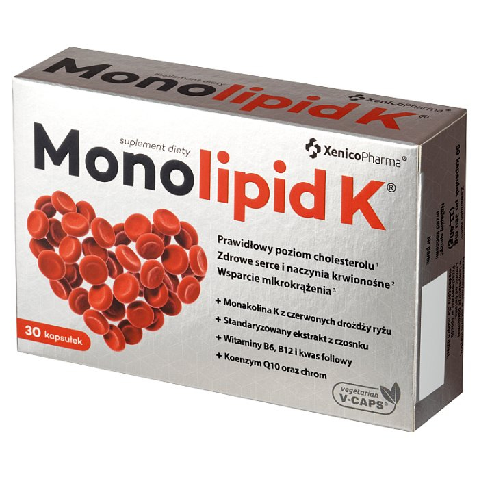 Monolipid K kapsułki na prawidłowy poziom cholesterolu, 30 szt.