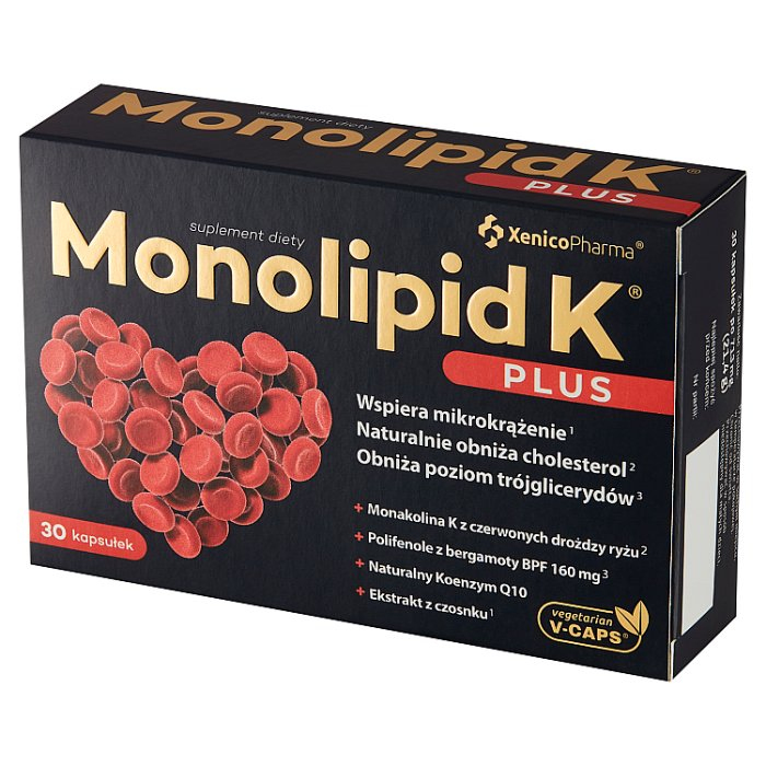 Monolipid K Plus kapsułki na prawidłowy poziom cholesterolu, 30 szt.