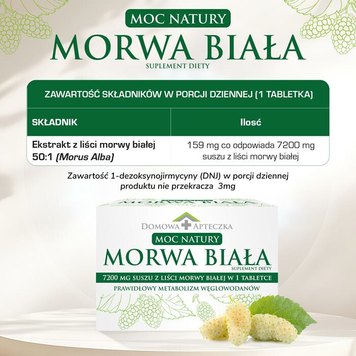 Morwa Biała Moc Natury tabletki, 72 szt.