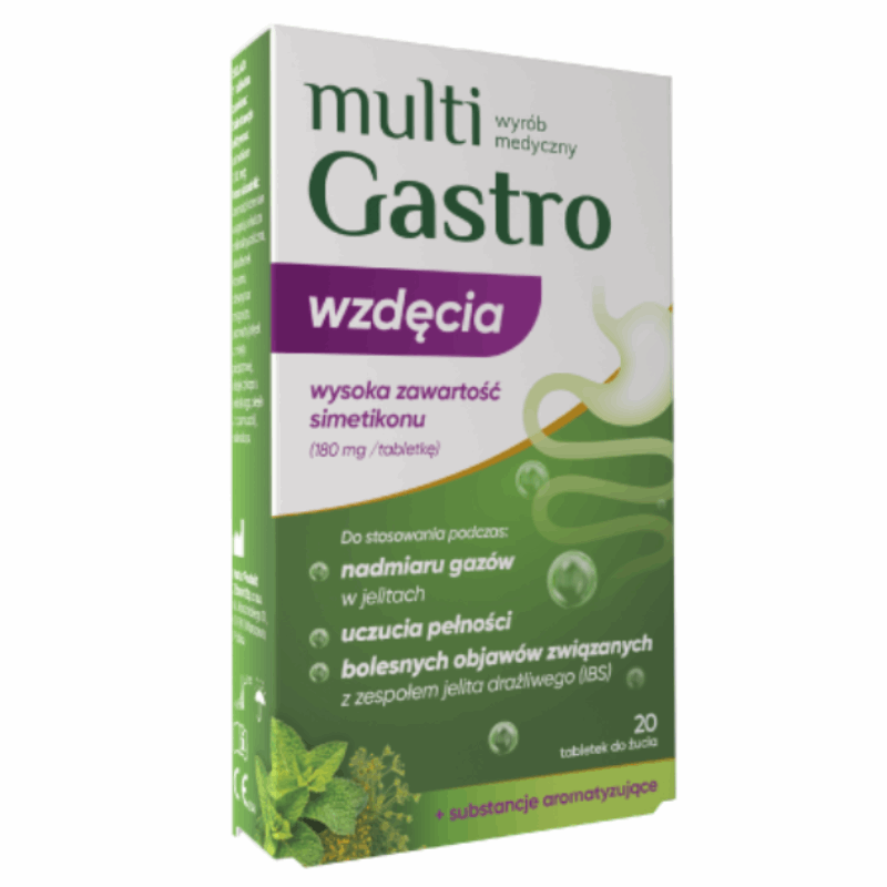 MultiGastro Wzdęcia tabletki do żucia, 20 szt.