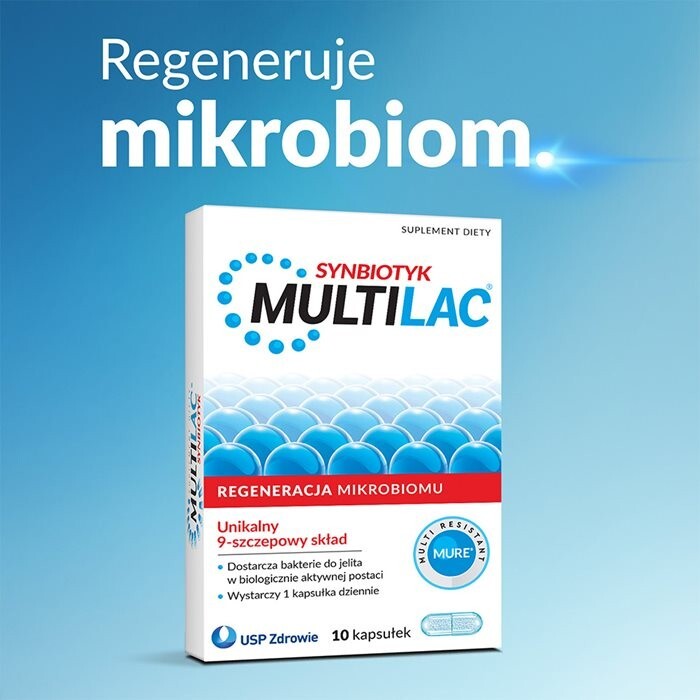 Multilac Synbiotyk kapsułki probiotyk + prebiotyk, 10 szt.
