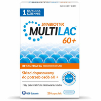 Multilac 60+ Synbiotyk probiotyk + prebiotyk kapsułki, 20 szt.