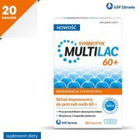 Multilac 60+ Synbiotyk probiotyk + prebiotyk kapsułki, 20 szt.