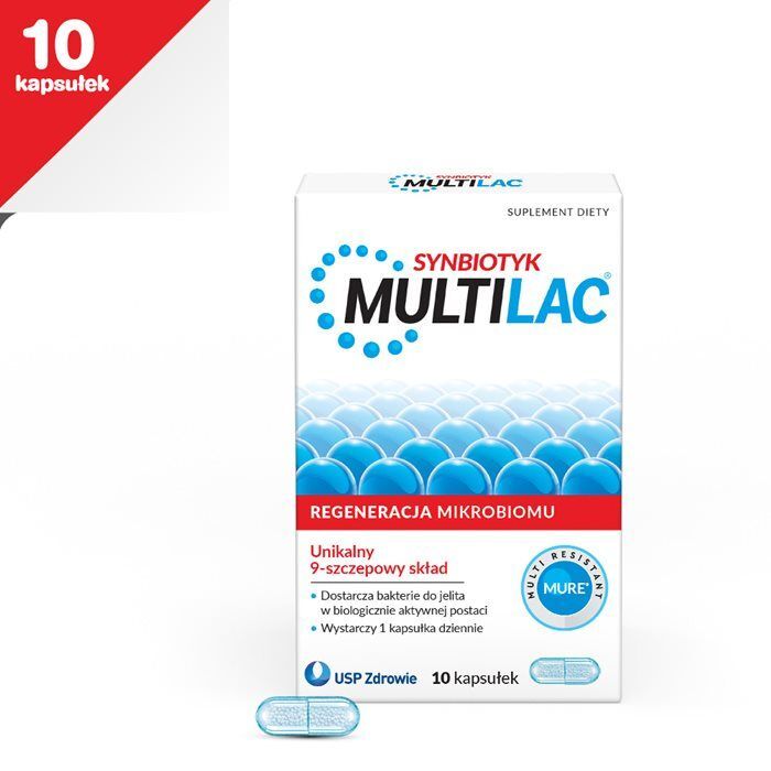Multilac Synbiotyk kapsułki probiotyk + prebiotyk, 10 szt.