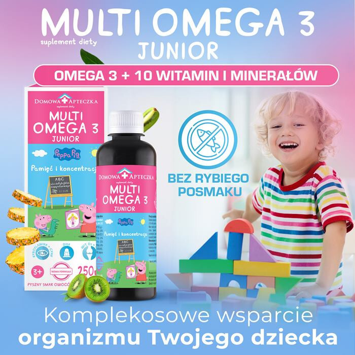 Multiomega 3 Junior płyn o smaku owoców tropikalnych, 250 ml