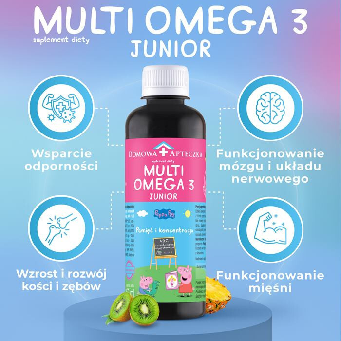 Multiomega 3 Junior płyn o smaku owoców tropikalnych, 250 ml