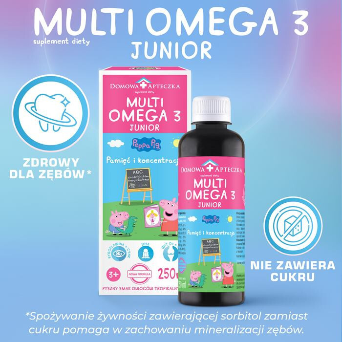Multiomega 3 Junior płyn o smaku owoców tropikalnych, 250 ml