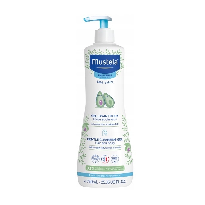 Mustela Delikatny żel do mycia z organicznym awokado, 750 ml