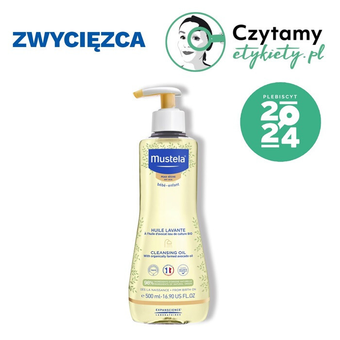 Mustela Olejek myjący z organicznym awokado do skóry suchej, 500 ml