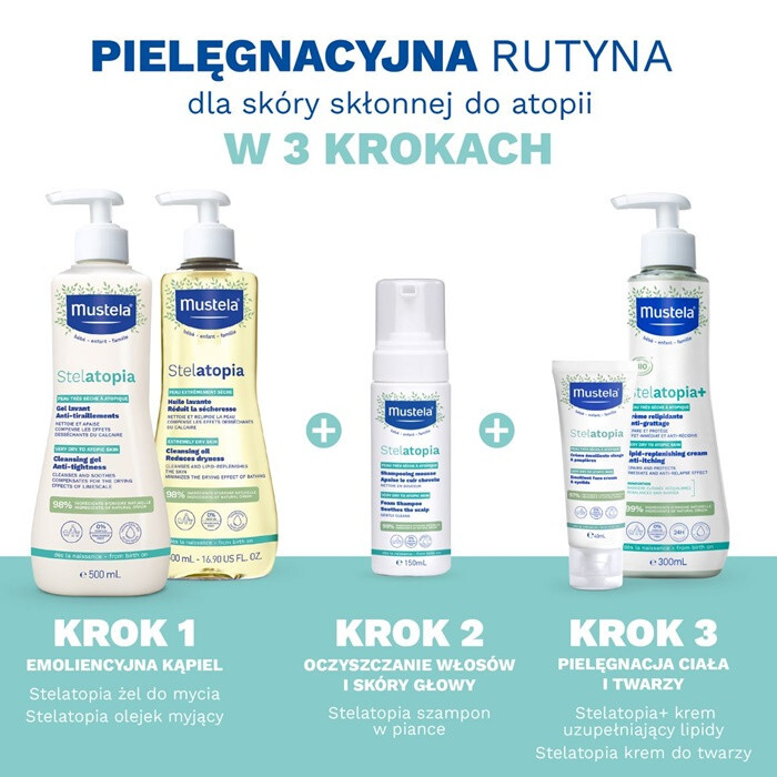 Mustela Stelatopia+ krem uzupełniający lipidy przeciwświądowy, 300 ml