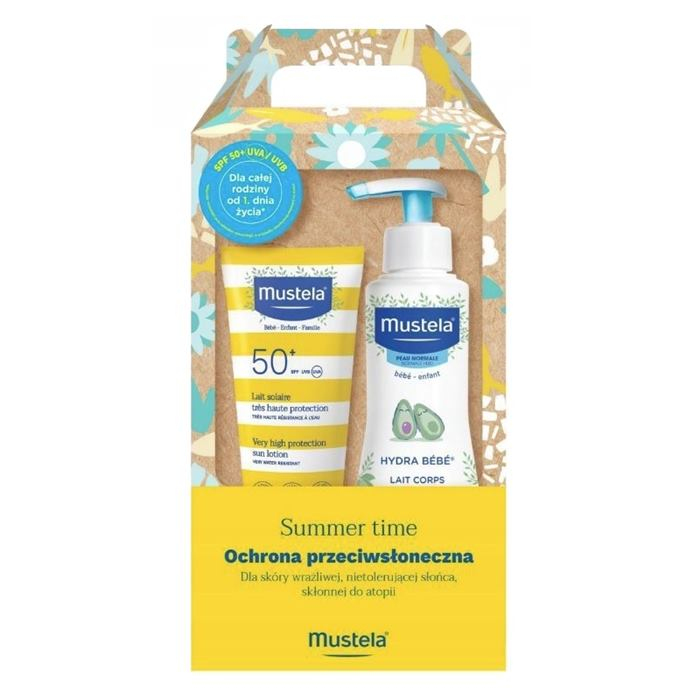 Mustela Zestaw Summer Time: Mleczko do ciała, 300 ml + Mleczko przeciwsłoneczne, 100 ml