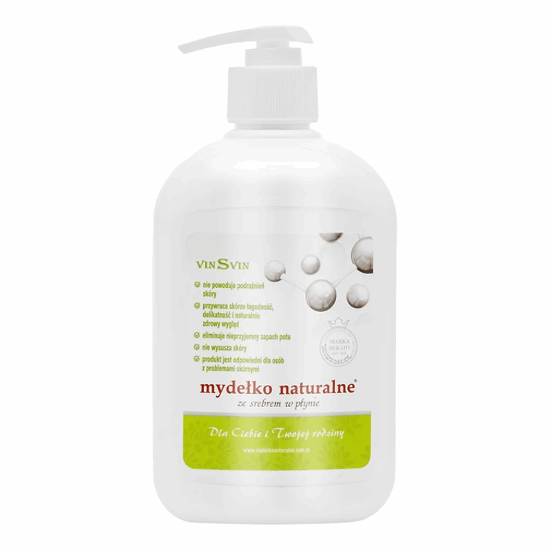 Mydełko naturalne ze srebrem w płynie, 500 ml