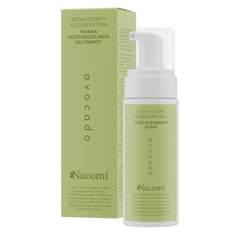 Nacomi Rich & Comfy Regeneration Pianka oczyszczająca do twarzy Awocado, 150 ml