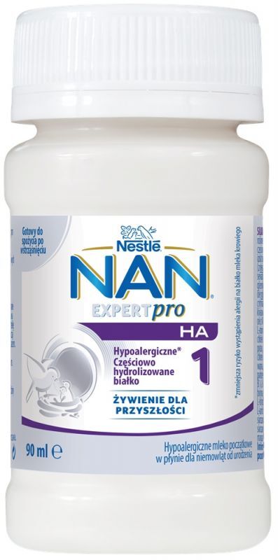 NAN EXPERT PRO HA 1 MLEKO POCZĄTKOWE DLA NIEMOWLĄT OD URODZENIA W PŁYNIE 90ML