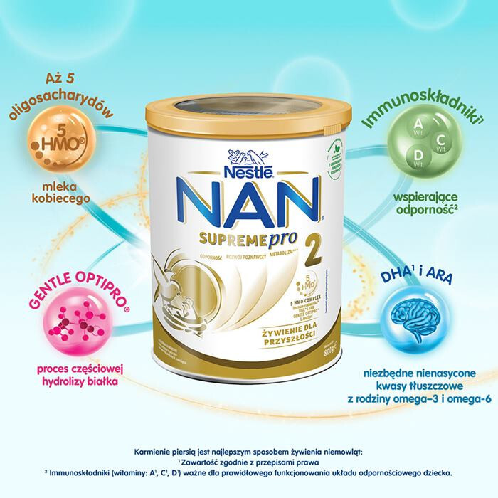 NAN Supreme PRO 2 mleko następne dla niemowląt powyżej 6 miesiąca, 800g