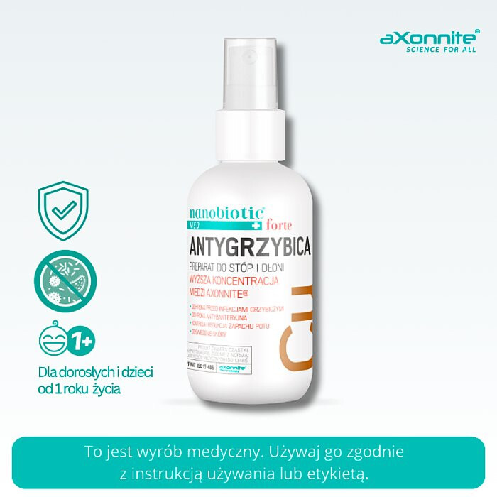 Nanobiotic Med Copper Antygrzybica Forte z miedzią do stóp i dłoni, 75 ml
