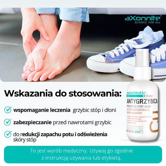 Nanobiotic Med Copper Antygrzybica Forte z miedzią do stóp i dłoni, 75 ml