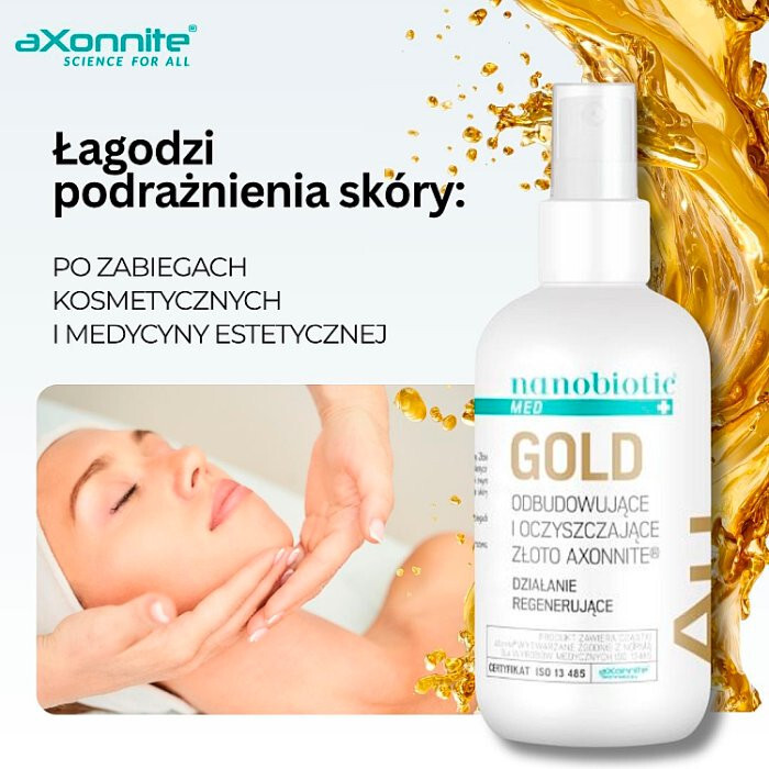 Nanobiotic Med Gold płyn regenerujący i oczyszczający ze złotem, 150 ml