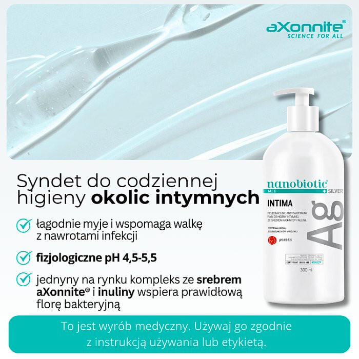 Nanobiotic Med Silver Intima płyn do higieny intymnej ze srebrem, 300 ml