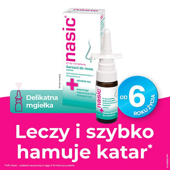 Nasic (0,1 mg + 5,0 mg)/dawkę aerozol do nosa, 10 ml