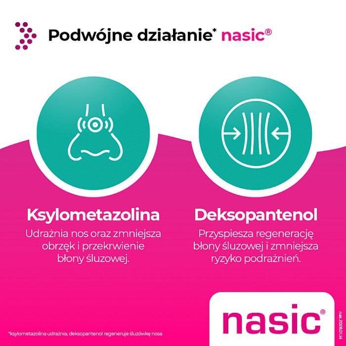 Nasic (0,1 mg + 5,0 mg)/dawkę aerozol do nosa, 10 ml