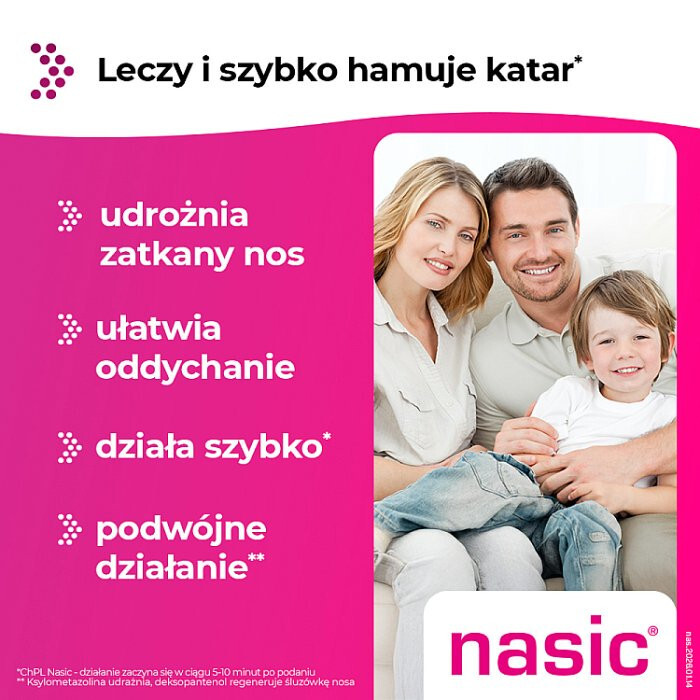 Nasic (0,1 mg + 5,0 mg)/dawkę aerozol do nosa, 10 ml