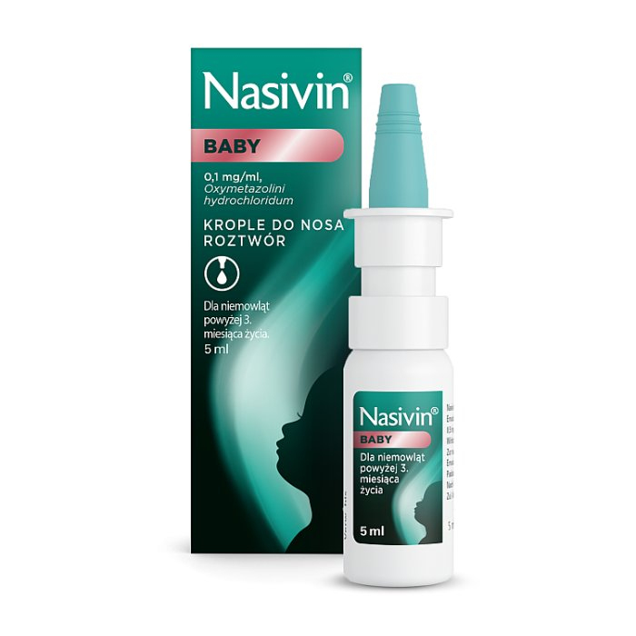 Nasivin Baby 0,01% krople do nosa 5 ml / Katar u dzieci