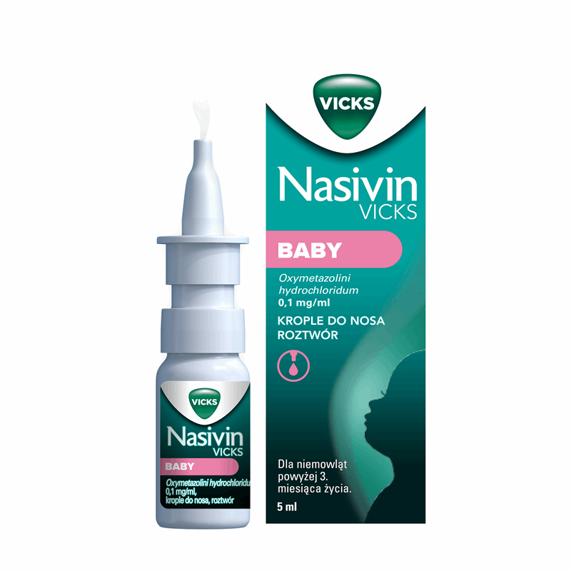 Nasivin Vicks Baby 0,1 mg/ml krople do nosa, 5 ml