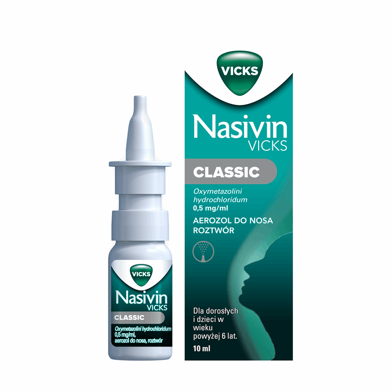 Nasivin Vicks Classic 0,5 mg/ml aerozol do nosa, 10 ml