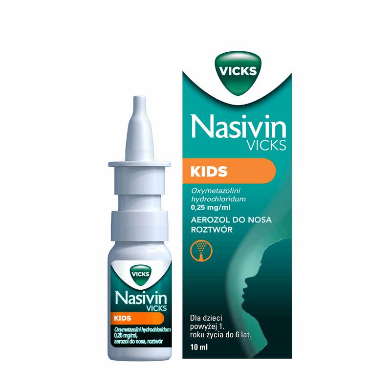 Nasivin Vicks Kids 0,25 mg/ml aerozol do nosa, 10 ml