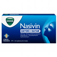 Nasivin Zatoki i Katar 200 mg + 30 mg tabletki powlekane, 12 szt.
