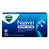 Nasivin Zatoki i Katar 200 mg + 30 mg tabletki powlekane, 24 szt.