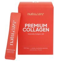 Natu.Care Premium Collagen 5000 mg saszetki z proszkiem o smaku truskawki i rabarbaru, 30 szt.