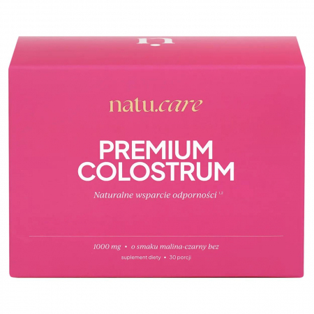 Natu.Care Premium Colostrum saszetki z proszkiem o smaku maliny i czarnego bzu, 30 szt.