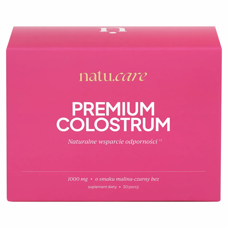 Natu.Care Premium Colostrum saszetki z proszkiem o smaku maliny i czarnego bzu, 30 szt.