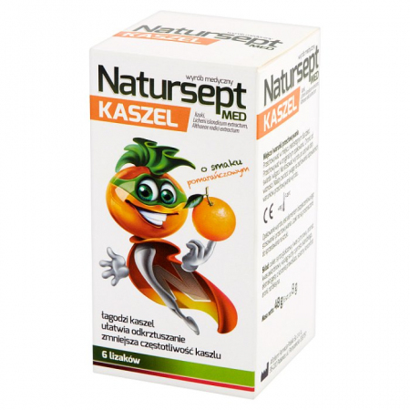 Natur-sept Med Kaszel (smak pomarańczowy) 6 lizaków