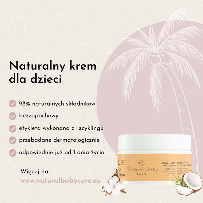 Natural Baby Care Naturalny krem do twarzy dla dzieci, 50 ml