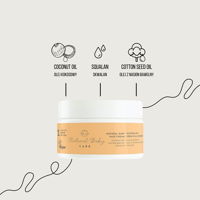 Natural Baby Care Naturalny krem do twarzy dla dzieci, 50 ml