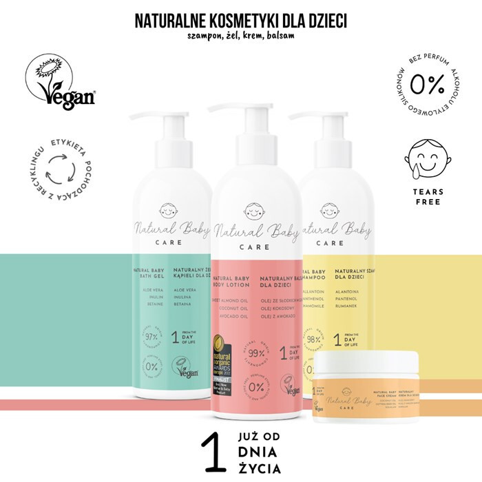 Natural Baby Care Naturalny krem do twarzy dla dzieci, 50 ml