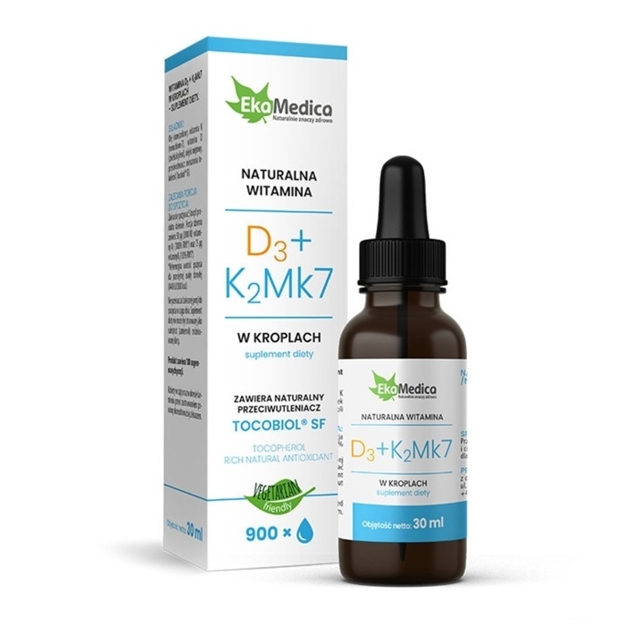 Naturalna Witamina D3+K2Mk7 krople 30 ml