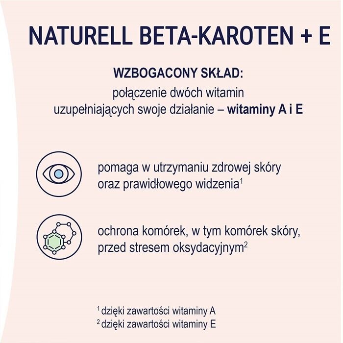 Naturell Beta-karoten + E tabletki, 60 szt.