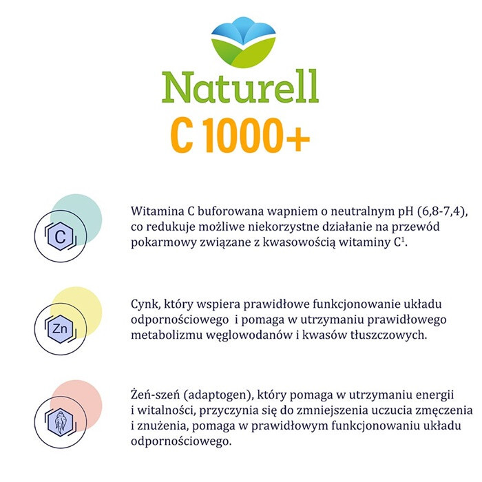Naturell C 1000+ kapsułki na odporność, 90 szt.
