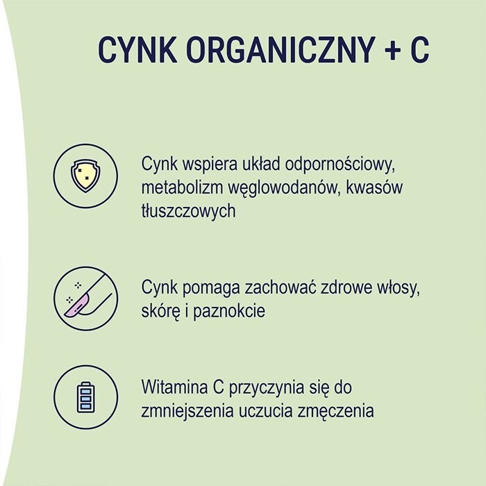 Naturell Cynk organiczny + C 100 tabletek