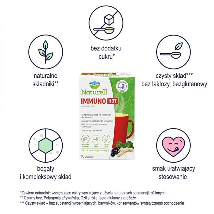 NATURELL Immuno Hot 10 saszetek z proszkiem do sporządzenia roztworu
