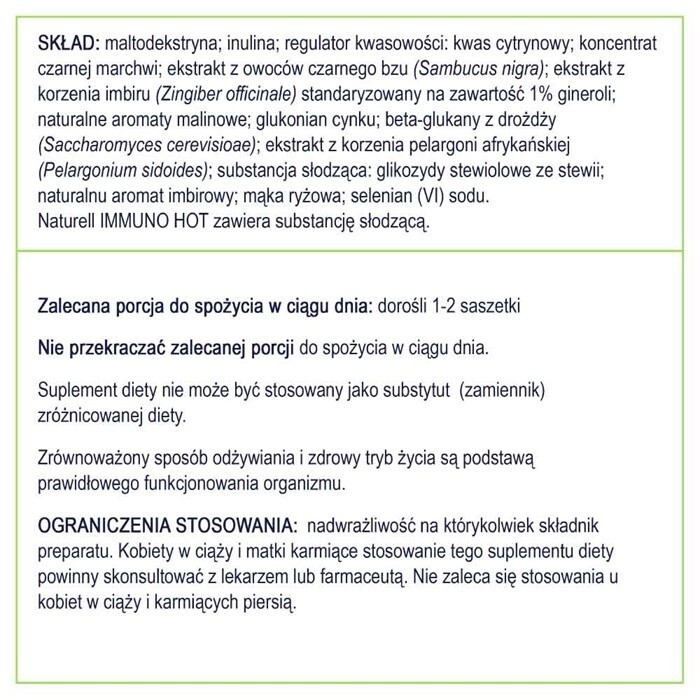 NATURELL Immuno Hot 10 saszetek z proszkiem do sporządzenia roztworu